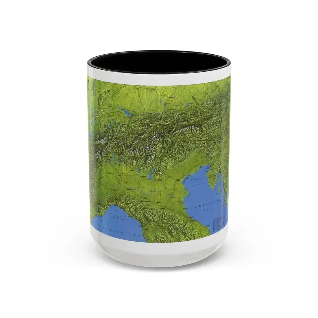 Alps, The (1985) (Map) Accent Coffee Mug 15oz Black - Go Mug Yourself