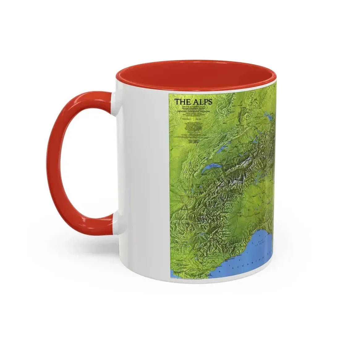 Alps, The (1985) (Map) Accent Coffee Mug - Go Mug Yourself