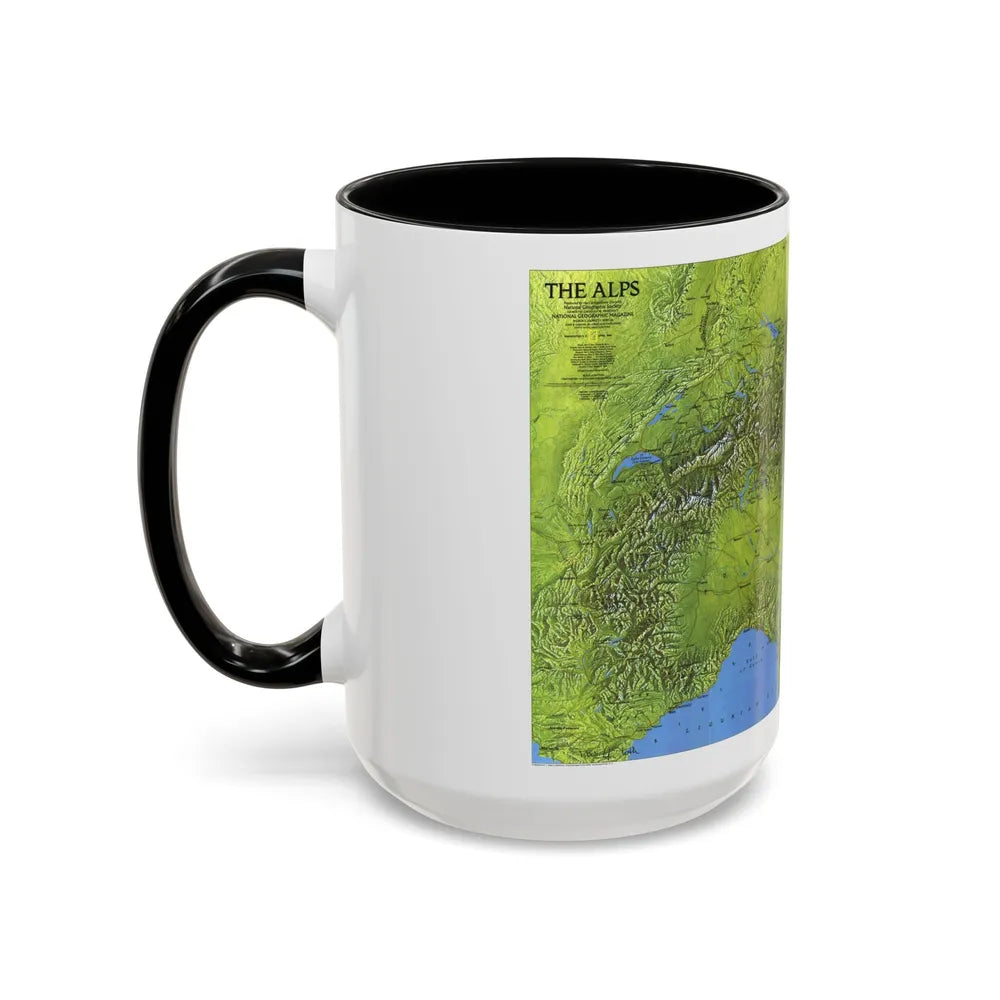 Alps, The (1985) (Map) Accent Coffee Mug-Go Mug Yourself