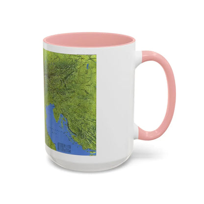 Alps, The (1985) (Map) Accent Coffee Mug-Go Mug Yourself