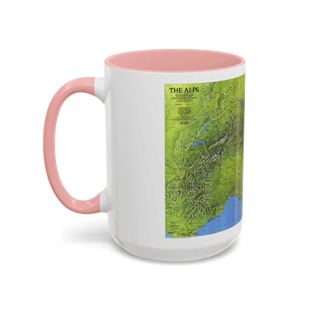 Alps, The (1985) (Map) Accent Coffee Mug-Go Mug Yourself