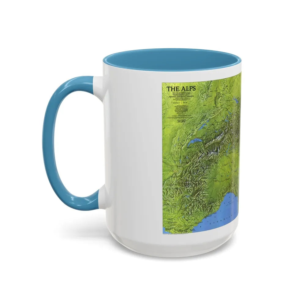 Alps, The (1985) (Map) Accent Coffee Mug-Go Mug Yourself