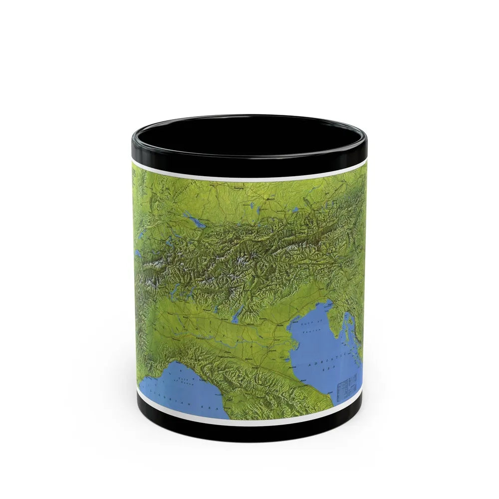 Alps, The (1985) (Map) Black Coffee Mug-11oz-Go Mug Yourself