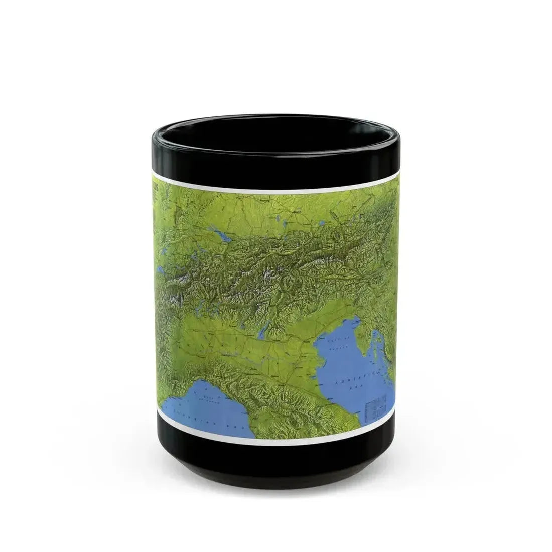 Alps, The (1985) (Map) Black Coffee Mug 15oz - Go Mug Yourself