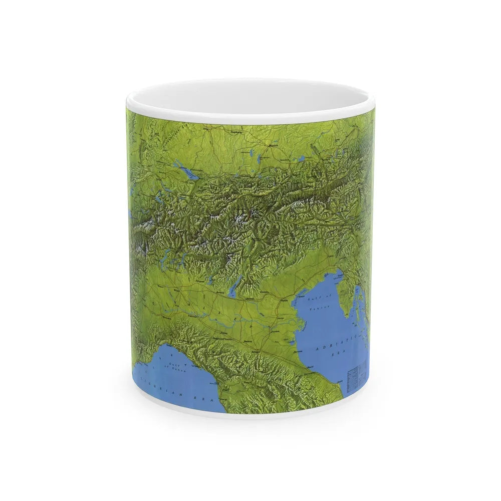 Alps, The (1985) (Map) White Coffee Mug-11oz-Go Mug Yourself