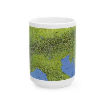 Alps, The (1985) (Map) White Coffee Mug 15oz - Go Mug Yourself