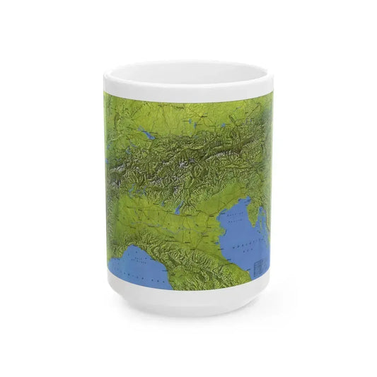 Alps, The (1985) (Map) White Coffee Mug 15oz - Go Mug Yourself