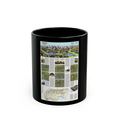 Alps, The - A Traveller's Map (1985) (Map) Black Coffee Mug 11oz - Go Mug Yourself