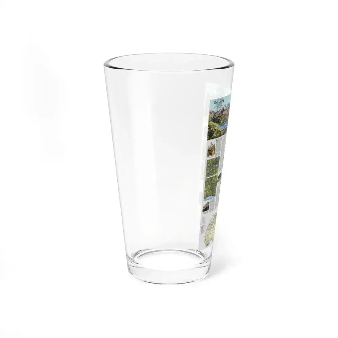 Alps, The - A Traveller's Map (1985) (Map) Pint Glass 16oz - Go Mug Yourself