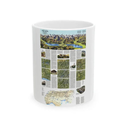 Alps, The - A Traveller's Map (1985) (Map) White Coffee Mug 11oz - Go Mug Yourself