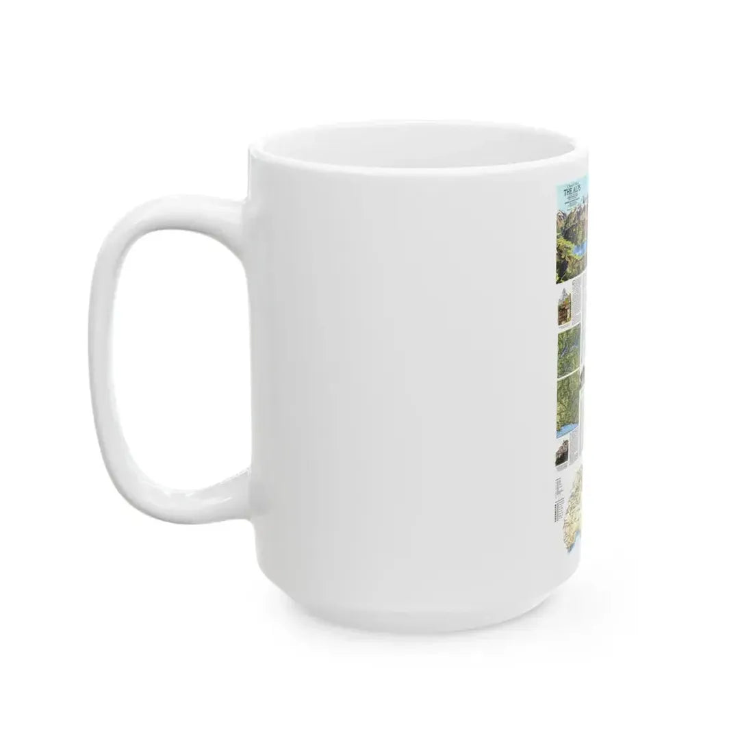 Alps, The - A Traveller's Map (1985) (Map) White Coffee Mug - Go Mug Yourself