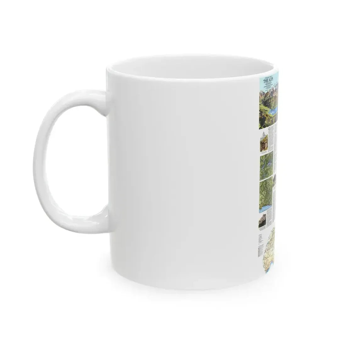 Alps, The - A Traveller's Map (1985) (Map) White Coffee Mug - Go Mug Yourself