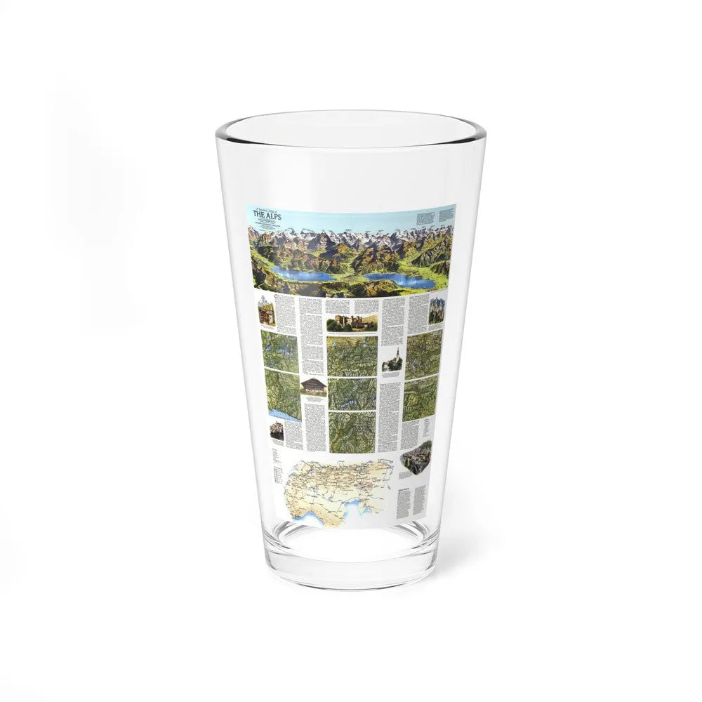 Alps, The - A Traveller's Map (1985) (Map) Pint Glass 16oz-16oz-Go Mug Yourself