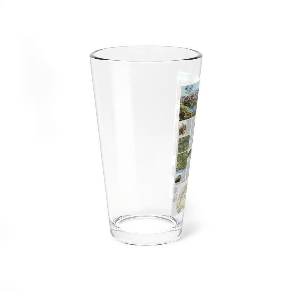 Alps, The - A Traveller's Map (1985) (Map) Pint Glass 16oz-Go Mug Yourself