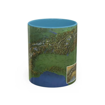 Alps, The - Europe's Backbone (1965) (Map) Accent Coffee Mug 11oz Light Blue - Go Mug Yourself