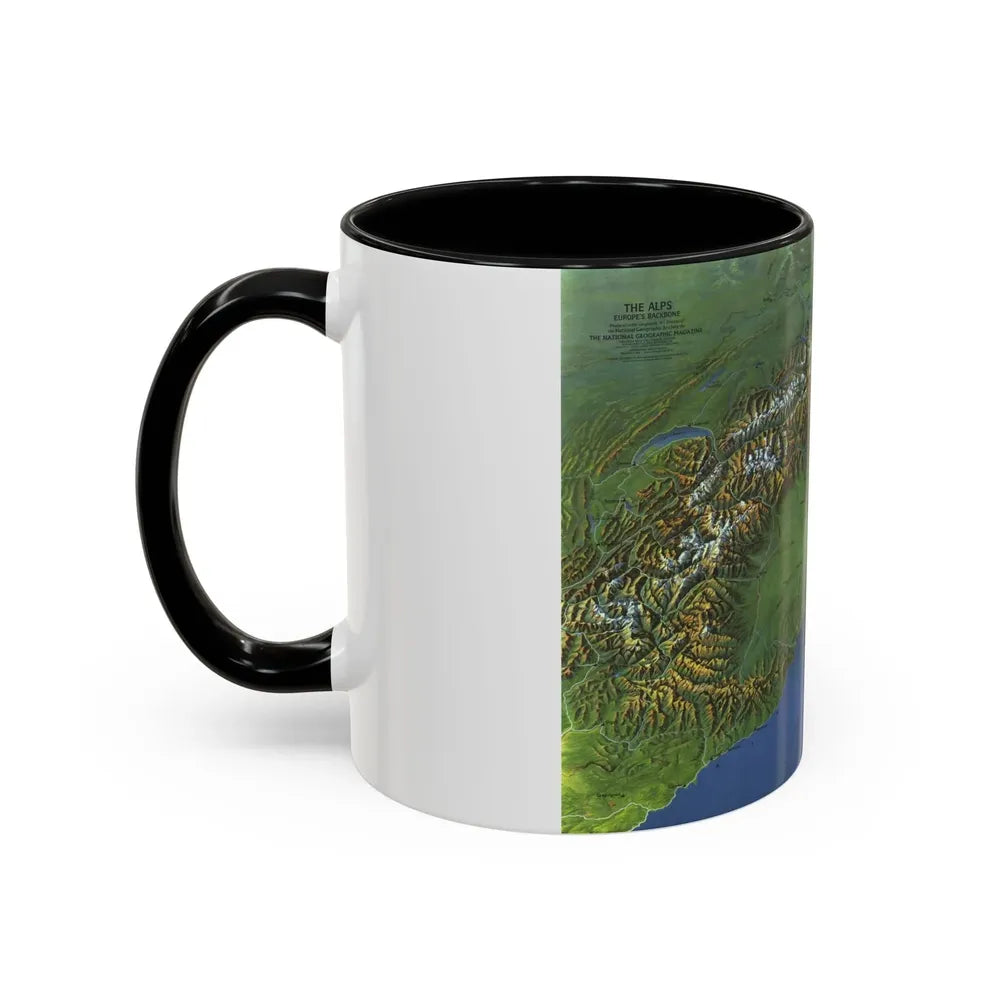 Alps, The - Europe's Backbone (1965) (Map) Accent Coffee Mug - Go Mug Yourself