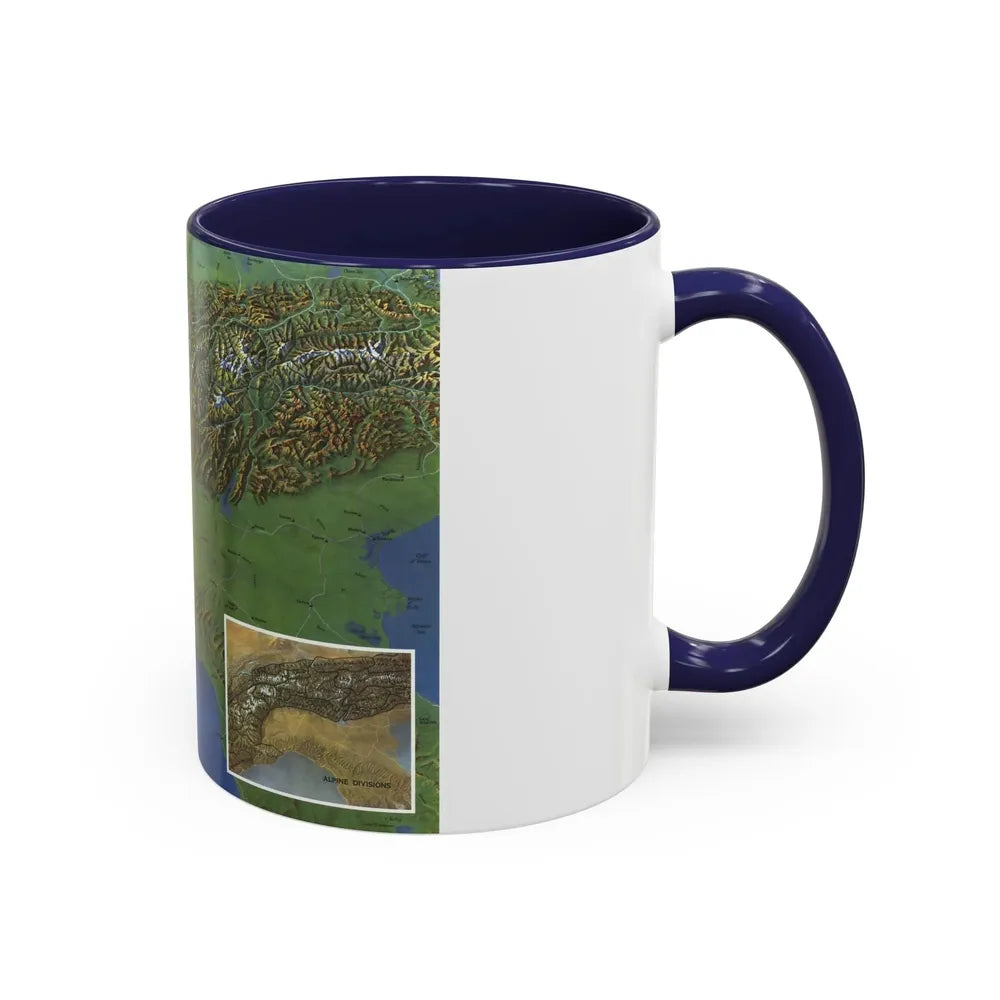 Alps, The - Europe's Backbone (1965) (Map) Accent Coffee Mug - Go Mug Yourself