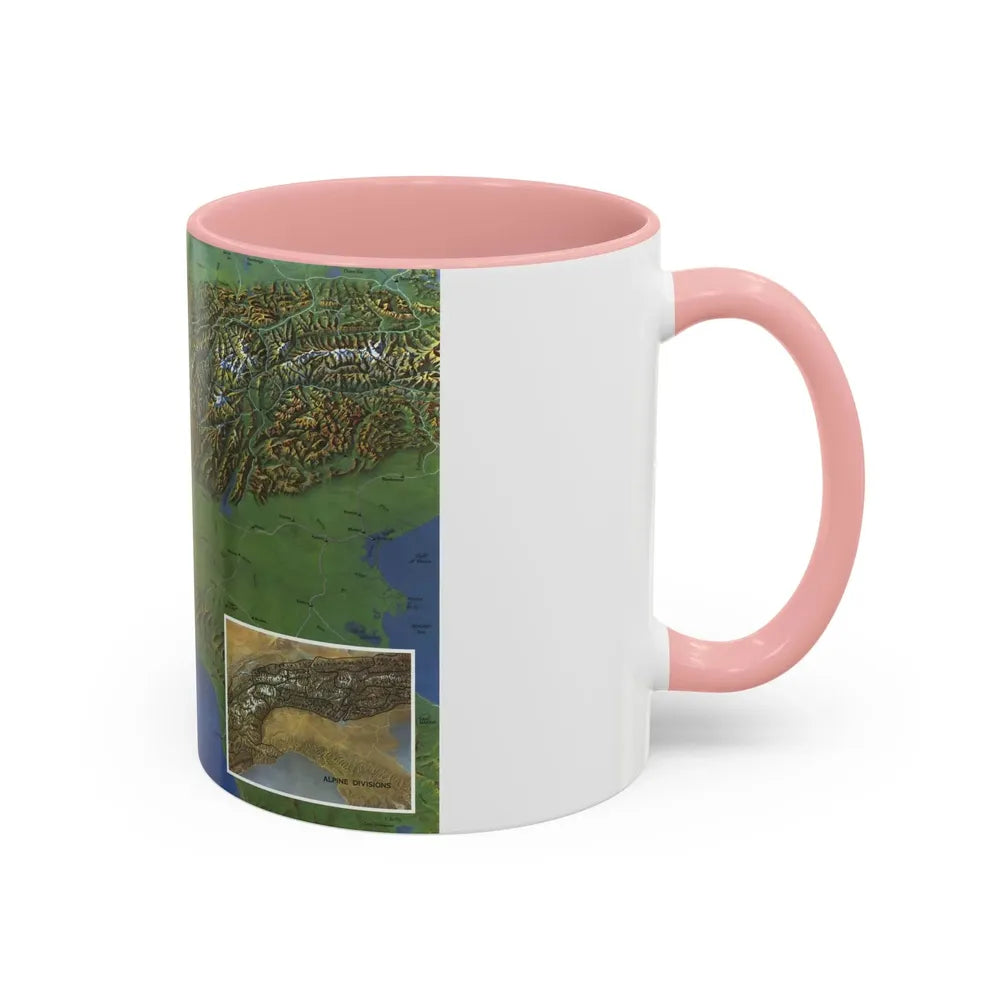 Alps, The - Europe's Backbone (1965) (Map) Accent Coffee Mug - Go Mug Yourself