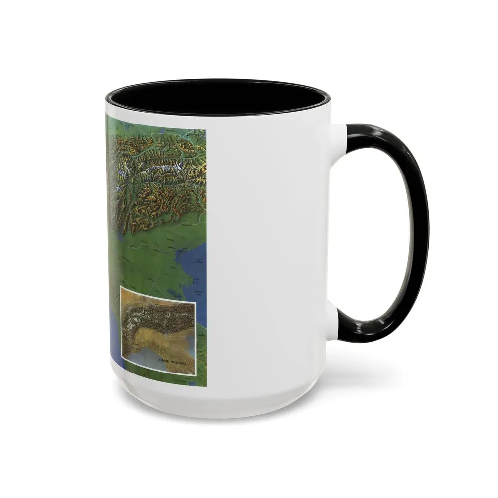 Alps, The - Europe's Backbone (1965) (Map) Accent Coffee Mug - Go Mug Yourself
