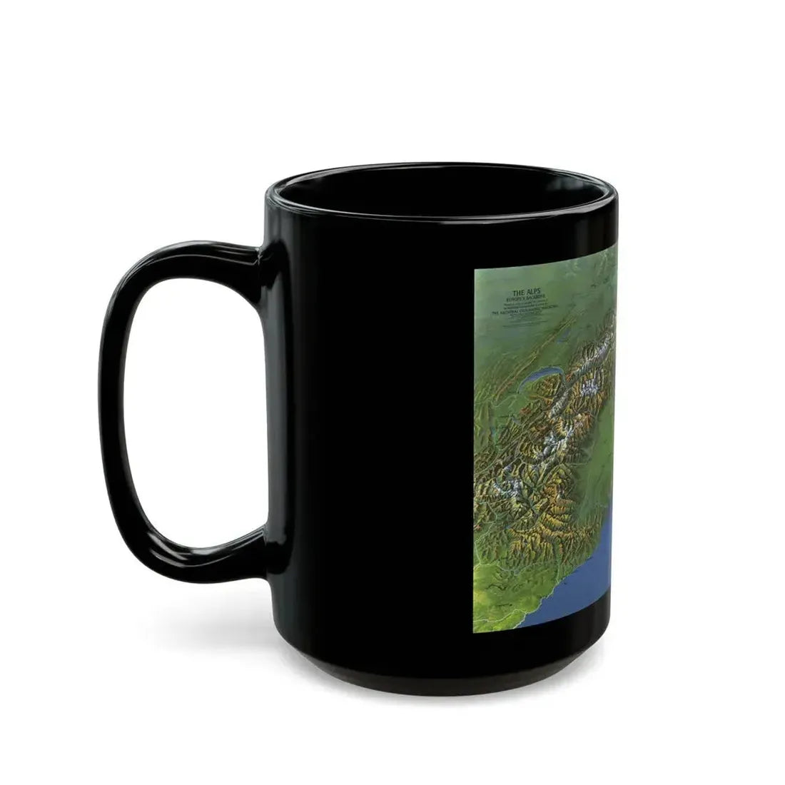 Alps, The - Europe's Backbone (1965) (Map) Black Coffee Mug - Go Mug Yourself