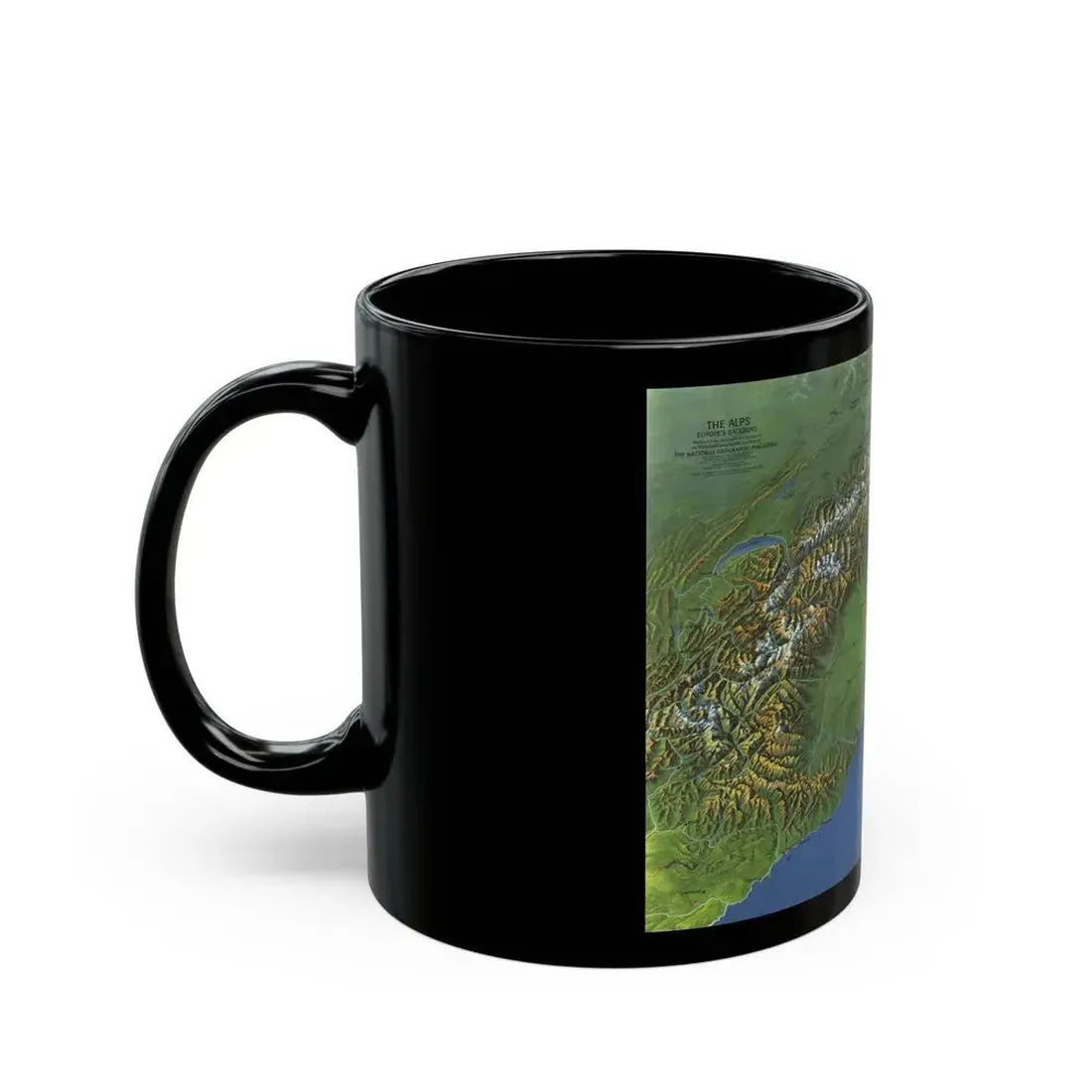 Alps, The - Europe's Backbone (1965) (Map) Black Coffee Mug - Go Mug Yourself