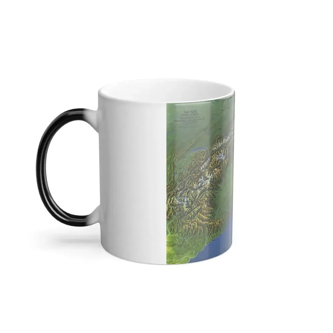 Alps, The - Europe's Backbone (1965) (Map) Color Changing Mug 11oz - Go Mug Yourself