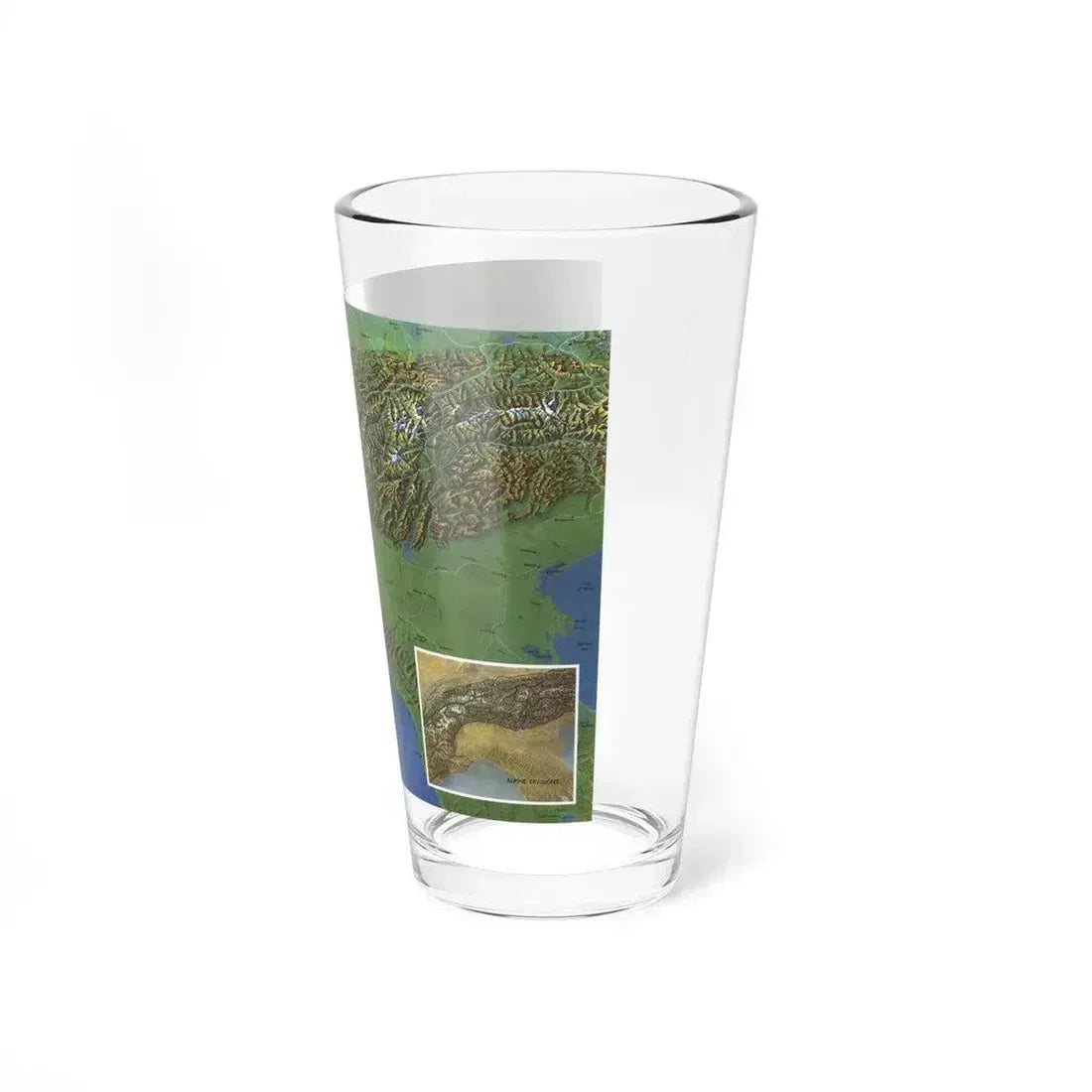 Alps, The - Europe's Backbone (1965) (Map) Pint Glass 16oz - Go Mug Yourself