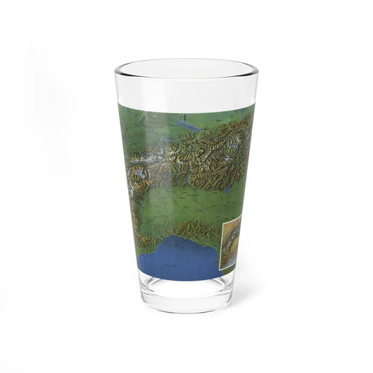 Alps, The - Europe's Backbone (1965) (Map) Pint Glass 16oz-16oz-Go Mug Yourself