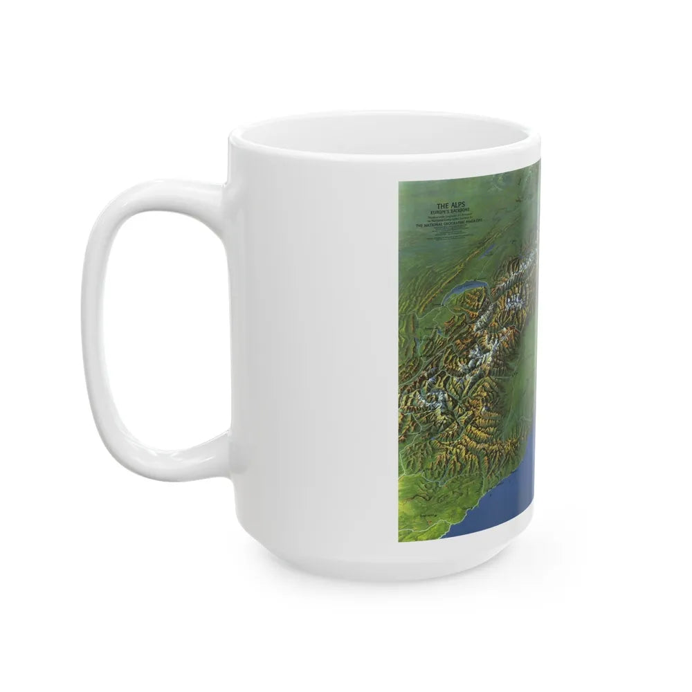 Alps, The - Europe's Backbone (1965) (Map) White Coffee Mug-Go Mug Yourself