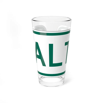Alt plate Vermont (Vermont) (Road Sign) Pint Glass 16oz 16oz - Go Mug Yourself
