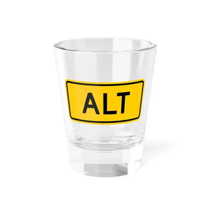 Alt plate Wyoming (Wyoming) (Road Sign) Shot Glass 1.5oz 1.5oz - Go Mug Yourself