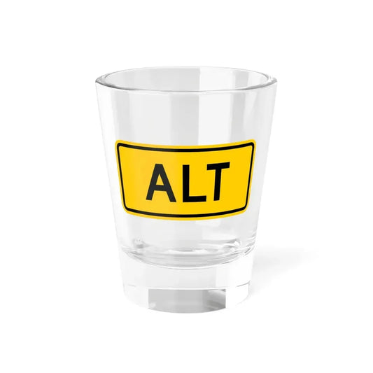 Alt plate Wyoming (Wyoming) (Road Sign) Shot Glass 1.5oz 1.5oz - Go Mug Yourself