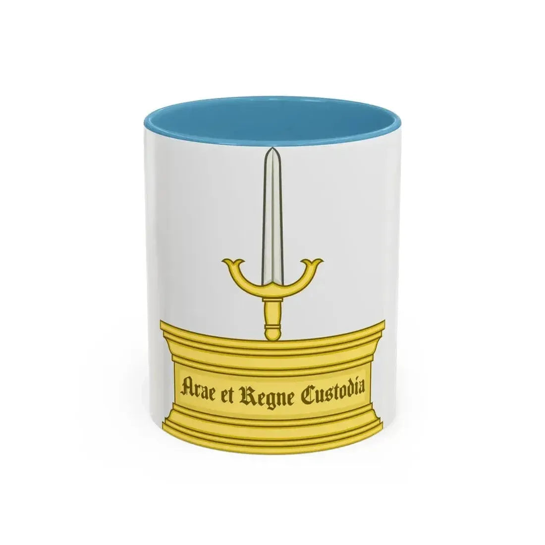 Altar and Sword Badge of Mary I - Accent Coffee Mug 11oz Light Blue - Go Mug Yourself
