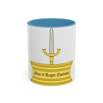 Altar and Sword Badge of Mary I - Accent Coffee Mug 11oz Light Blue - Go Mug Yourself