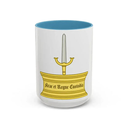 Altar and Sword Badge of Mary I - Accent Coffee Mug 15oz Light Blue - Go Mug Yourself