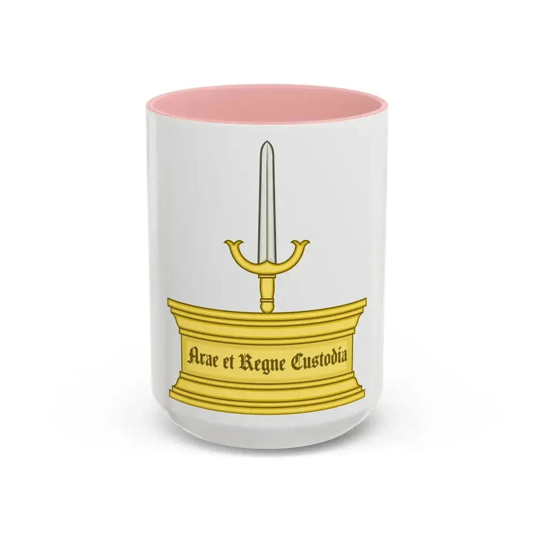 Altar and Sword Badge of Mary I - Accent Coffee Mug 15oz Pink - Go Mug Yourself