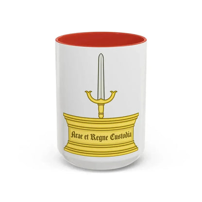 Altar and Sword Badge of Mary I - Accent Coffee Mug 15oz Red - Go Mug Yourself