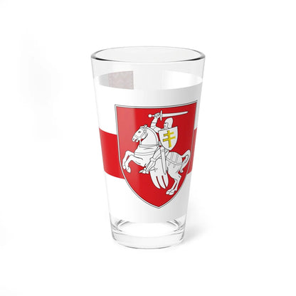 Alternative Flag of Belarus-5 (Belarus) (Coat of Arms) Pint Glass 16oz 16oz - Go Mug Yourself
