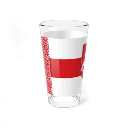 Alternative Flag of Belarus-5 (Belarus) (Coat of Arms) Pint Glass 16oz - Go Mug Yourself