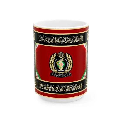 Alternative Flag of Ministry of Defense of Islamic Republic of Iran (Iran) White Coffee Mug 15oz - Go Mug Yourself