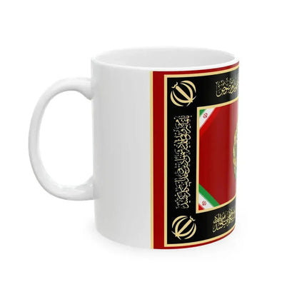 Alternative Flag of Ministry of Defense of Islamic Republic of Iran reverse (Iran) White Coffee Mug - Go Mug Yourself