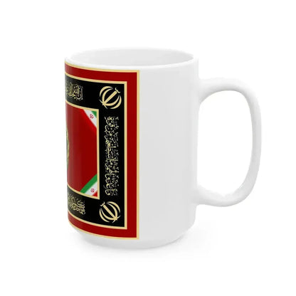 Alternative Flag of Ministry of Defense of Islamic Republic of Iran reverse (Iran) White Coffee Mug - Go Mug Yourself
