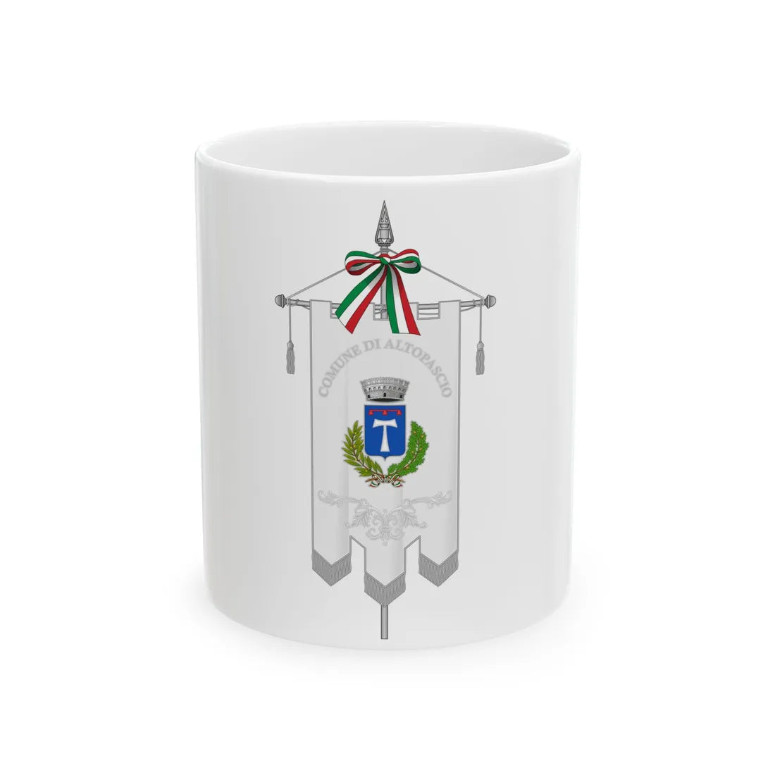 Altopascio-Gonfalone (Italy) White Coffee Mug 11oz - Go Mug Yourself