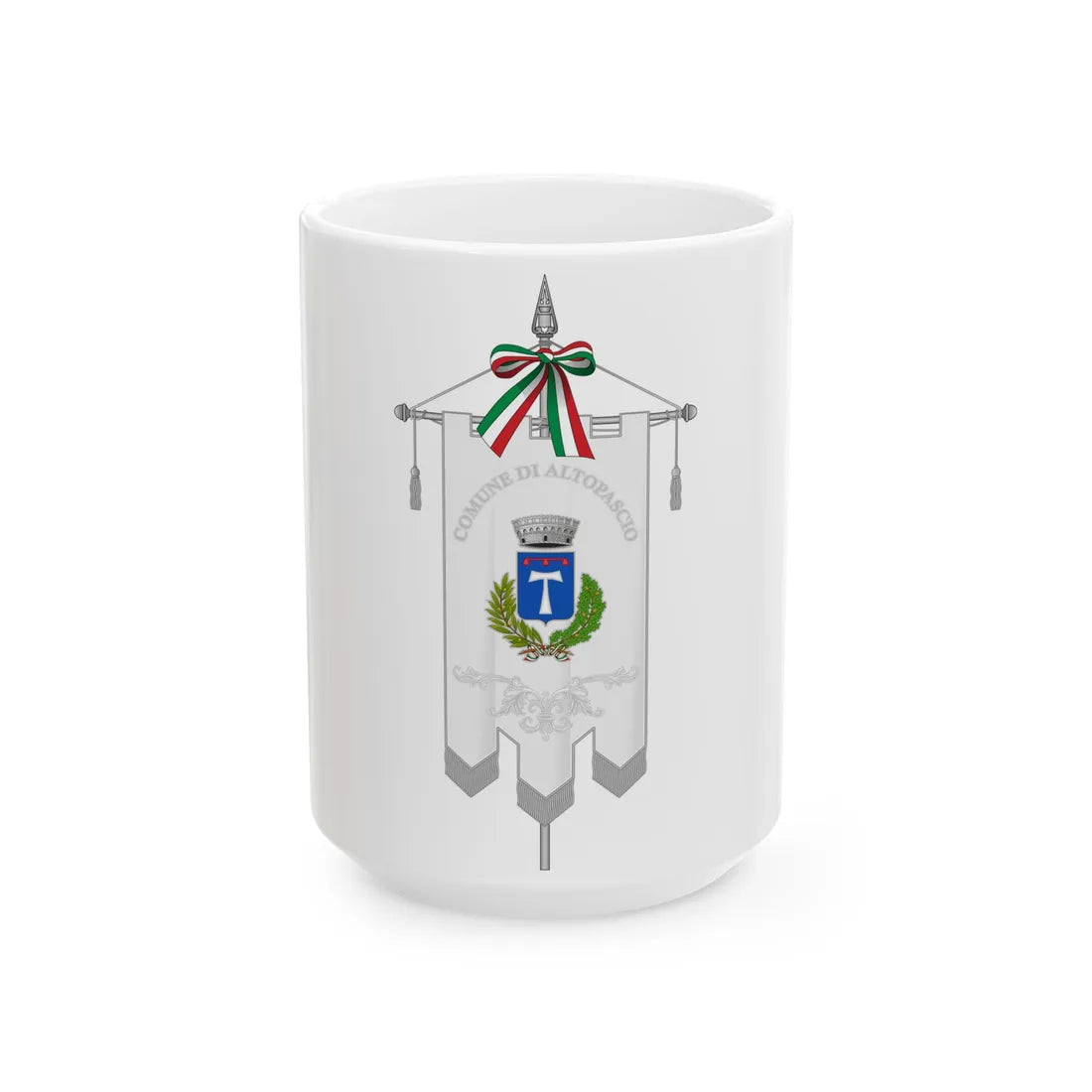 Altopascio-Gonfalone (Italy) White Coffee Mug 15oz - Go Mug Yourself