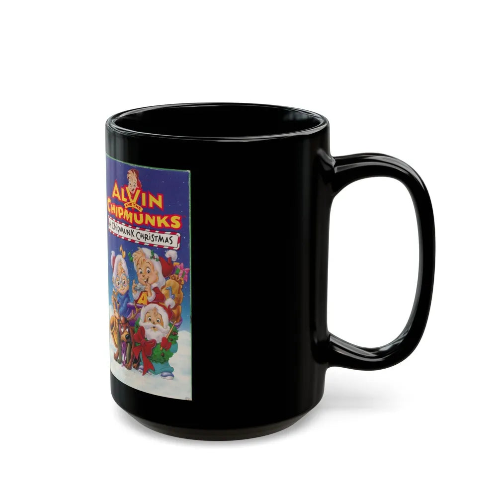 ALVIN AND THE CHIPMUNKS A CHIPMUNK CHRISTMAS (VHS COVER) - Black Coffee Mug-Go Mug Yourself