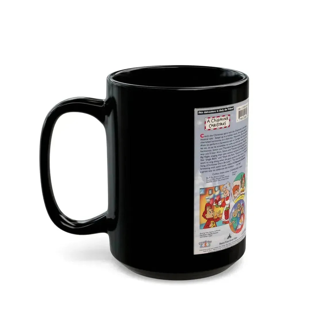 ALVIN AND THE CHIPMUNKS A CHIPMUNK CHRISTMAS (VHS COVER) - Black Coffee Mug - Go Mug Yourself