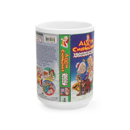 ALVIN AND THE CHIPMUNKS A CHIPMUNK CHRISTMAS (VHS COVER) - White Coffee Mug 15oz - Go Mug Yourself