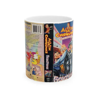 ALVIN AND THE CHIPMUNKS A CHIPMUNKS GO TO THE MOVIES ROBOMUNK (VHS COVER) - White Coffee Mug 11oz - Go Mug Yourself