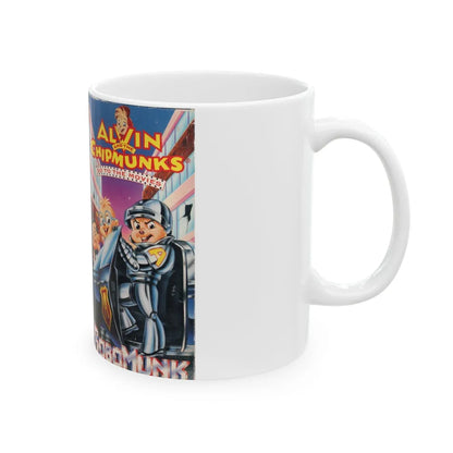 ALVIN AND THE CHIPMUNKS A CHIPMUNKS GO TO THE MOVIES ROBOMUNK (VHS COVER) - White Coffee Mug-Go Mug Yourself