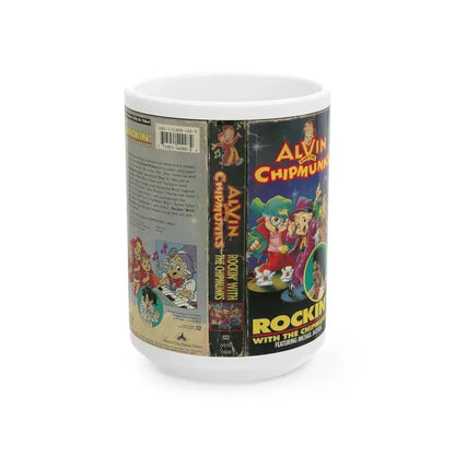 ALVIN AND THE CHIPMUNKS ROCKIN WITH THE CHIPMUNKS FEATURING MICHAEL JACKSON (VHS COVER) - White Coffee Mug 15oz - Go Mug Yourself